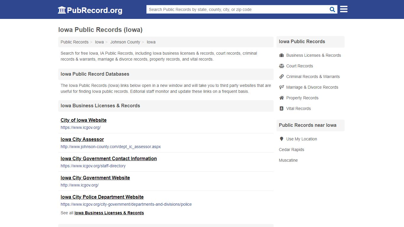 Free Iowa Public Records (Iowa Public Records) - pubrecord.org