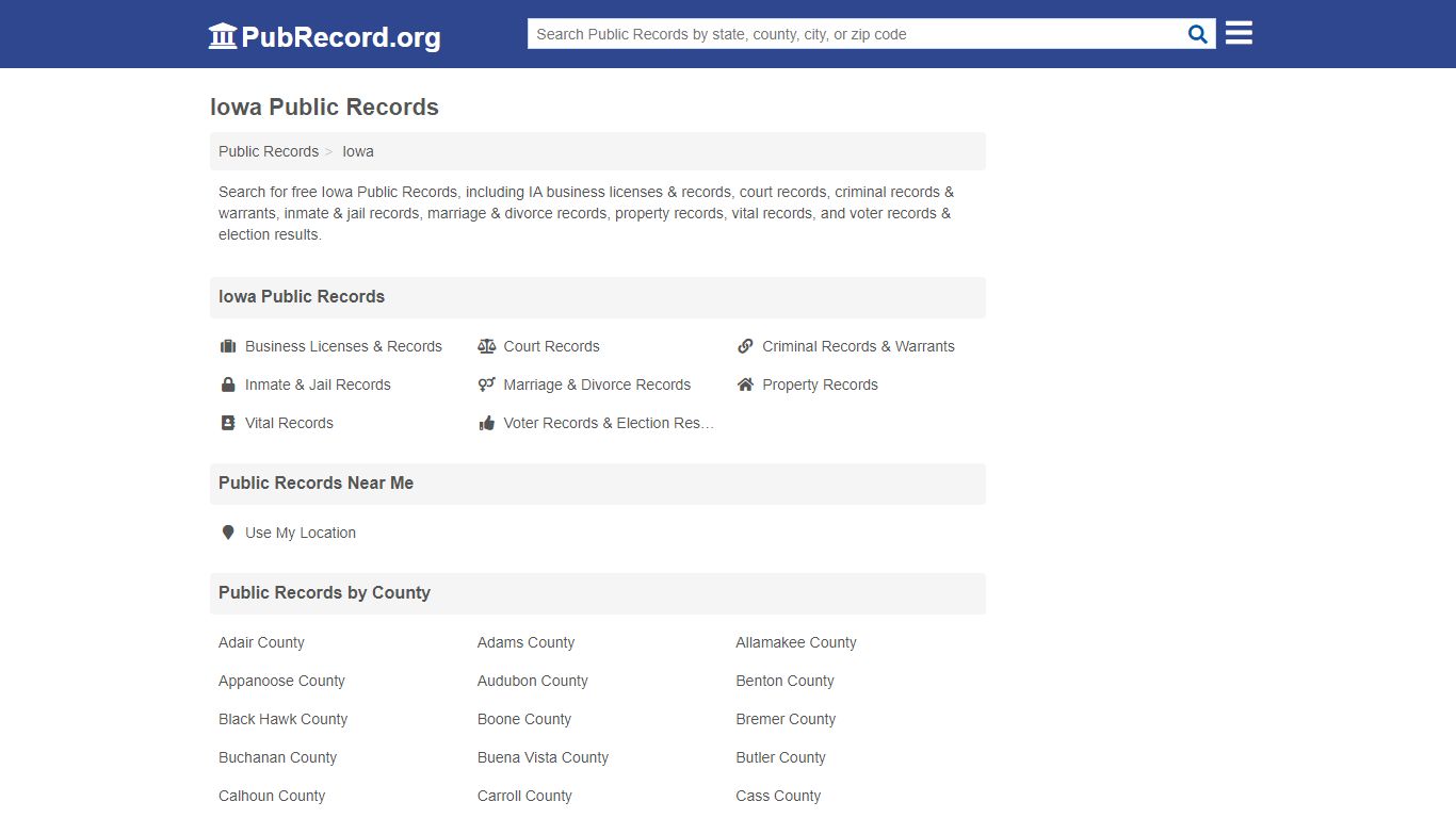 Free Iowa Public Records - PubRecord.org